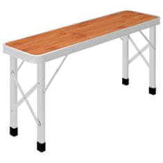 Greatstore Skládací kempingový stůl se 2 lavicemi hliník hnědý