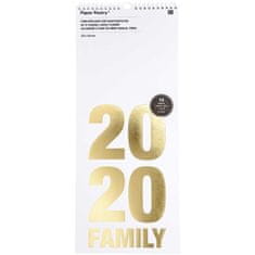 Kraftika Nástěnný rodiný kalendář na rok 2020, bílozlatý