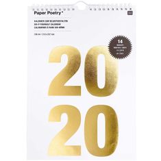 Kraftika Nástěnný rodinný kalendář na rok 2020, bílozlatý