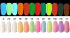 Kraftika Pudr na nehty, 12 barev, uv chameleon, fluorescentní