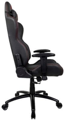 Gamer szék Arozzi Inizio, szürke/piros (INIZIO-PU-BKGY), ergonomikus felépítés, könnyű fémváz, kényelem, 105 kg teherbírás, állítható, forgatható, fejpárna és derékpárna