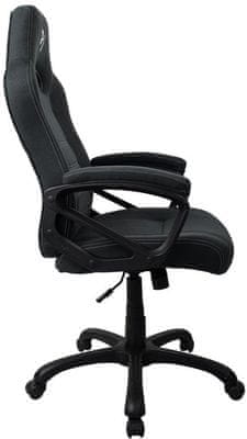 Herní židle Arozzi Enzo, černá (ENZO-WF-BKGY) ergonomická konstrukce, lehká kovová konstrukce, komfort, do 105 kg, nastavitelná, otočná, polštářky pod hlavu a bedra