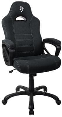 Herní židle Arozzi Enzo, černá (ENZO-WF-BKGY), ergonomická konstrukce, komfort, do 105 kg, nastavitelná, otočná, polštářky pod hlavu a bedra