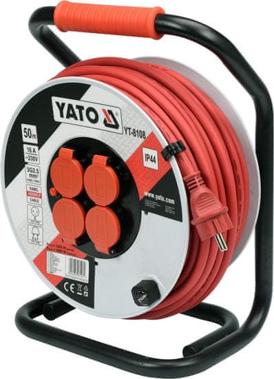 YATO Kabel prodlužovací 50m buben 4 zásuvky YT-8108 YATO