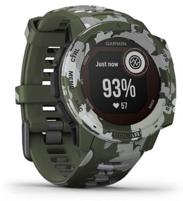 Inteligentné hodinky Garmin Instinct Solar, solárne nabíjanie vojenský štandard odolnosti, outdoorové, MIL-STD-810G, dlhá výdrž batérie, vodotesné, tvrdené sklo