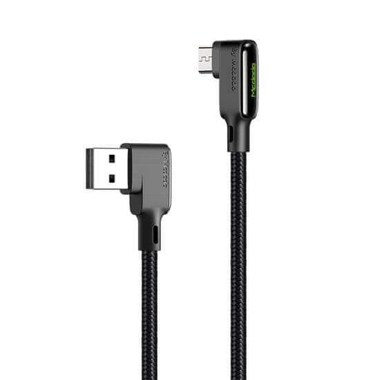 Mcdodo Black Glue Series 90 Degree Straight Micro USB Data Cable 1,2 m CA-7530, černý