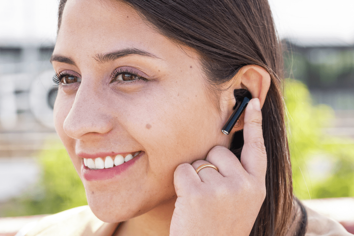 bluetooth bezdrôtové slúchadlá do uší Trust Nika Touch BT dotykové ovládanie hlasitosti príjem hovorov