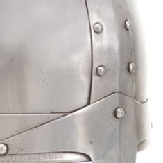 Greatstore Středověká rytířská přilba pro LARPy replika stříbro ocel