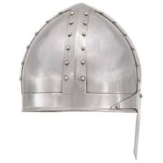 Vidaxl Středověká rytířská přilba pro LARPy replika stříbro ocel