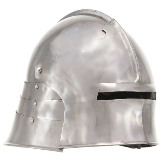 Greatstore Středověká rytířská přilba pro LARPy replika stříbro ocel