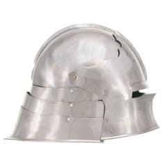 Vidaxl Středověká rytířská přilba pro LARPy replika stříbro ocel