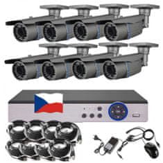 Eonboom 8CH STARVIS kamerový set CCTV VR8B s DVR s LAN a 8x vari bullet kamerou
