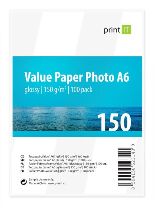 Print IT Fotopapír A6 150 g/m2, 100 listů, lesklý (PI-96)