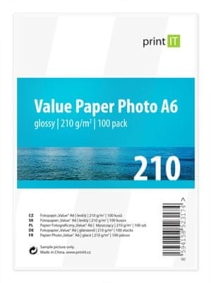 Print IT Fotopapír A6 210 g/m2, 100 listů, lesklý (PI-99)