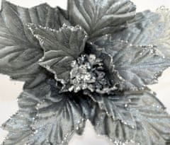 DUE ESSE Květ stříbrné vánoční hvězdy, 60 cm