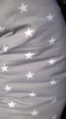 KHC Kojící těhotenský relaxační polštář Miki Obrovský 240 cm Hvězdy na šedé Pratelný potah Duté vlákno