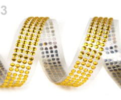Kraftika 1ks 3 zlatá samolepicí páska šíře 13mm perly a kamínky