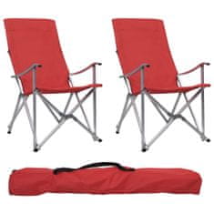 Greatstore Skládací kempingové židle 2 ks červené