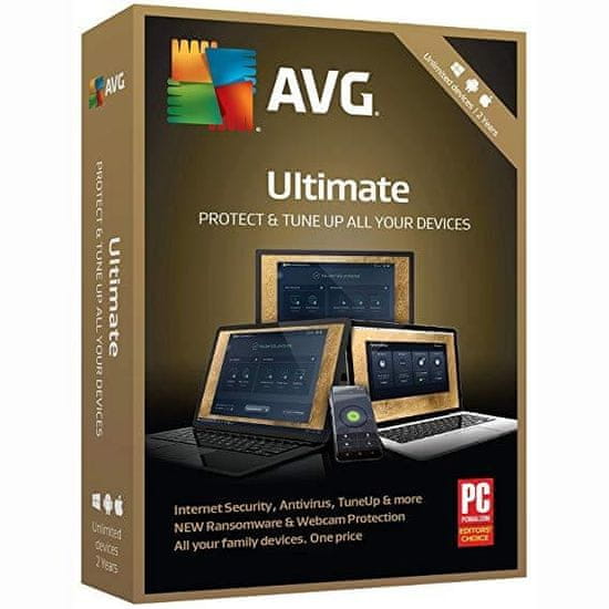 Antivirová ochrana AVG Ultimate-s platností podpory na 2 roky ( obsahuje Internet Security Unlimited a TuneUp Unlimited ) - BOX