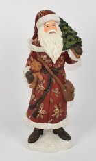DUE ESSE Vánoční dekorace Santa se stromkem, 38 cm