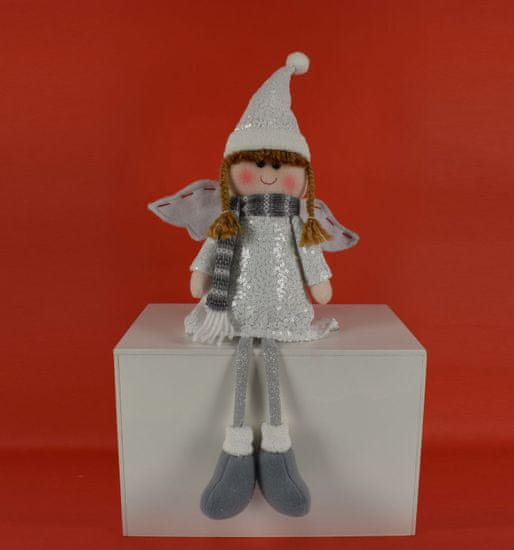 DUE ESSE Vánoční sedící andělíček - holčička, 50 cm
