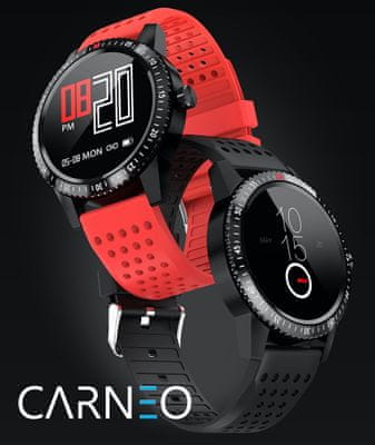 Chytré hodinky Carneo Gear sport, sledování tepu, kalorií, vzdáleností, kroků, spánku, menstruační kalendář, tep, krevní tlak