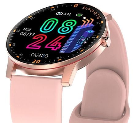 Dámské chytré hodinky Carneo Gear+ platinum woman, barevný OLED displej, výdrž jeden týden