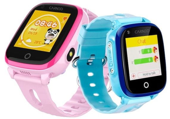 Chytré hodinky pro děti Carneo GuardKid+ 4G, volání, videohovory, tajný odposlech, kamera, hlasové zprávy, lokalizace, GPS, vodotěsné