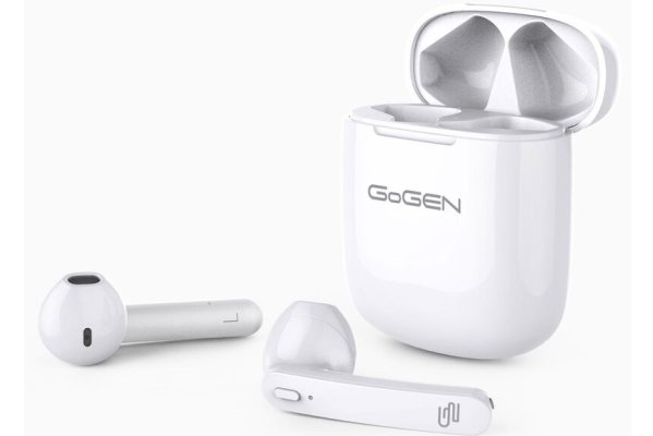 rýdzo bezdrôtové Bluetooth 5.0 Peckové slúchadlá GOGEN TWS bar true wireless stereo rozdelenie zvuku na pravý a ľavý kanál ovládanie na slúchadlách výdrž 4 h na nabitie nabíjacie puzdro 500 mah pre 3 plné nabitie handsfree mikrofón čistý zvuk s výraznými výškami a silnými basmi každodenné počúvanie multižánrový počúvanie veľmi pohodlné