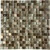 Mozaika PM001 skleněná bílá hnědá 30x30cm sklo kamenná