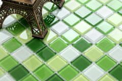 Maxwhite Mozaika CH4004PM skleněná zelená bílá 30x30cm sklo