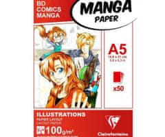 Clairefontaine Papíry na ilustraci manga bílé bez rámečků (100g/m2