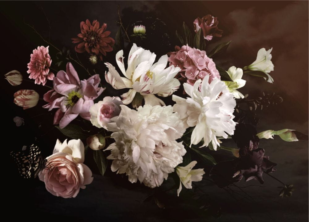 AG Design Fototapeta Kompozice květů na temném podkladu 160 x 110 cm