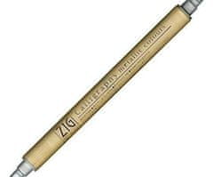Kuretake Kaligrafické metalické pero zig se dvěma hroty stříbrné