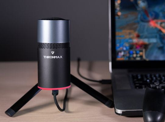Thronmax Mdrill Pulse, fekete (M8) USB-C összecsukható Noise Cancelling minőség 96 khz USB