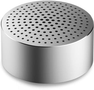 přenosný reproduktor xiaomi  mi Bluetooth speaker mini s výtečným zvukem hliníkové zabudovaný handsfree mikrofon kompaktní rozměry do dlaně zvuk s bohatými tóny microUSB nabíjení Bluetooth 4.0 dosah 5 m redukce šumu cvc 6.0 výdrž baterie 4 hodiny tlačítko pro zapnutí schováno na spodní části repráčku repráček je možné zavěsit