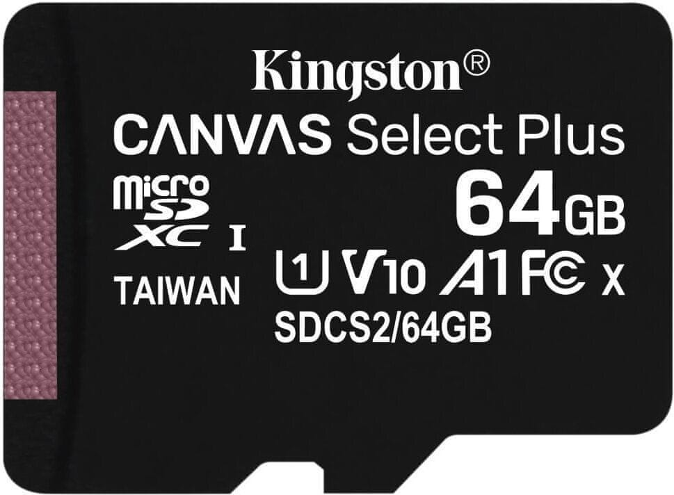 Levně Kingston Micro SDXC Canvas Select Plus 100R 64GB UHS-I (SDCS2/64GBSP)