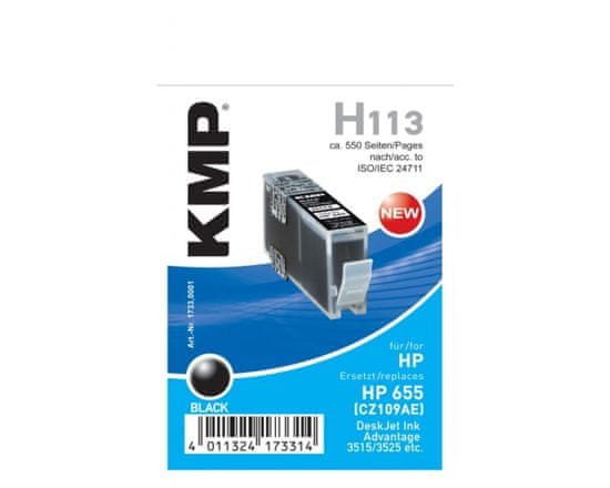 KMP HP 655 (HP CZ109AE, HP CZ109A) černý inkoust pro tiskárny HP