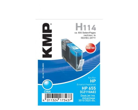 KMP HP 655 (HP CZ110AE, HP CZ110A) modrý inkoust pro tiskárny HP