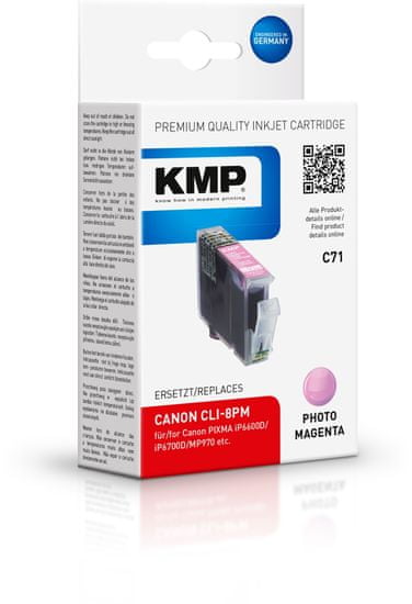 KMP Canon CLI-8PM (Canon CLI 8PM, Canon CLI 8 PM) červený foto inkoust pro tiskárny Canon