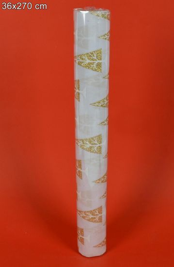 DUE ESSE Dekorační textilie do květinových vazeb a jiných aranžmá, bílo-zlatá, 36 x 270 cm