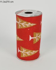 DUE ESSE Dekorační textilie do květinových vazeb a jiných aranžmá, červeno-zlatá, 11,3 x 270 cm
