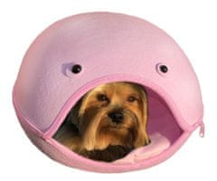 Brunbo Růžový plstěný spací pelíšek, kukaň, pelech pro malé psy