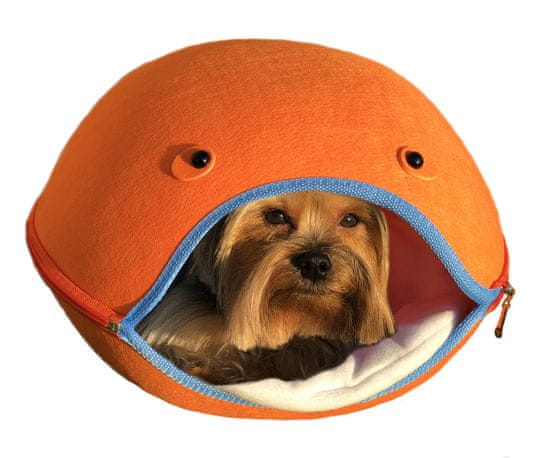 Brunbo Oranžový plstěný spací pelíšek, kukaň