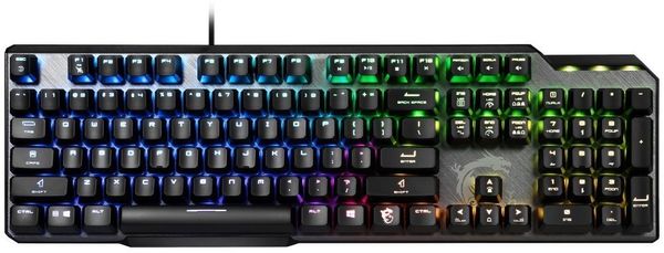 MSI Vigor GK50 Elite, Kailh White mechanická herní klávesnice LED podsvícení drátová usb