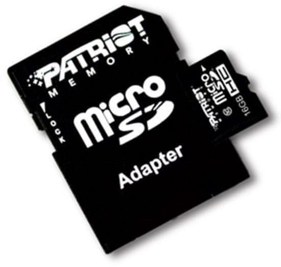 Patriot microSDHC 16GB Class 10 + adaptér (PSF16GMCSDHC10)