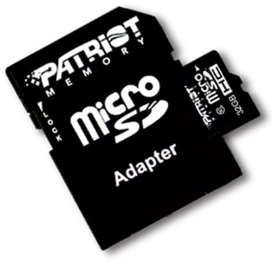 Patriot microSDHC 32GB Class 10 + adaptér (PSF32GMCSDHC10)