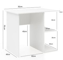 Bruxxi Počítačový stůl Eris, 82 cm, bílá
