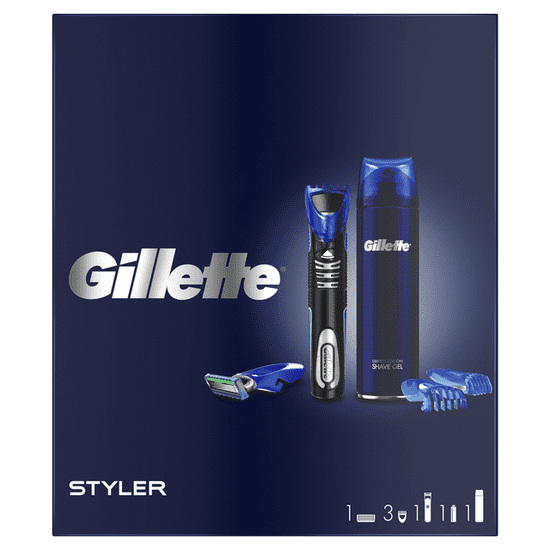 Gillette Dárkové Balení Víceúčelový Styler + Sensitive Gel Na Holení