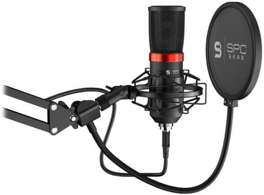 SilentiumPC Gear SM950 (SPG053) mikrofon YouTube, pop filtr, držák proti otřesům, ochrana mikrofonu